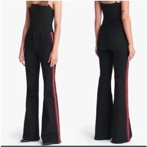 MOTHER The Doozy Black Flare Jeans Up in Flames
